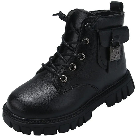 Kurze Lederstiefel für Kinder