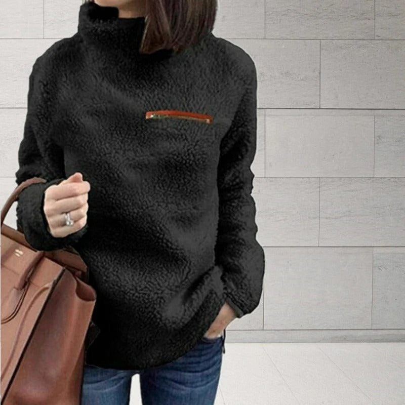 Warmer dicker Damen-Plüschpullover