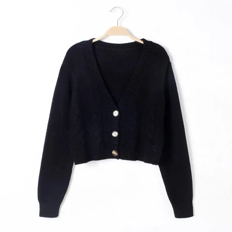 Strickjacke mit V-Ausschnitt für Damen