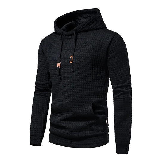 Patchwork-Kapuzenpullover für Männer mit Kordelzug