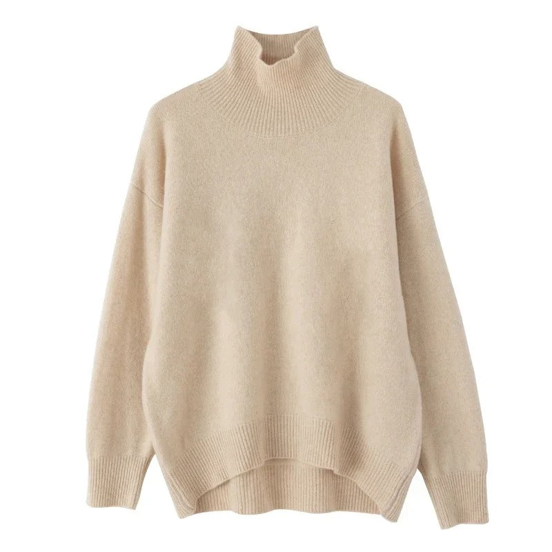Hochgeschlossener Damen-Strickpullover