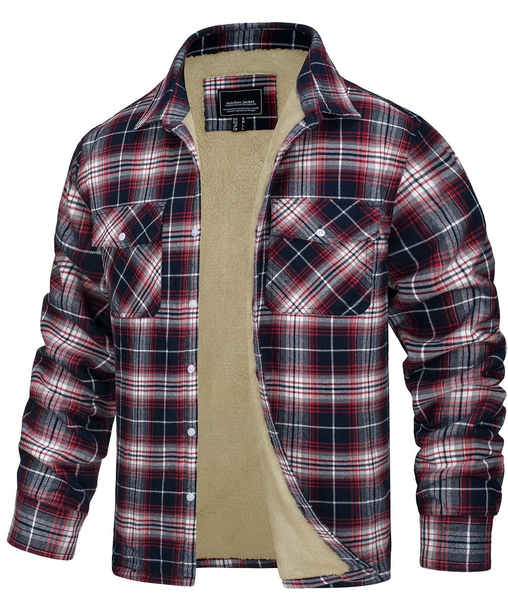 Flanell-Baumwoll-Karo-Jacke für Männer