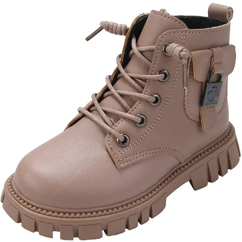 Kurze Lederstiefel für Kinder