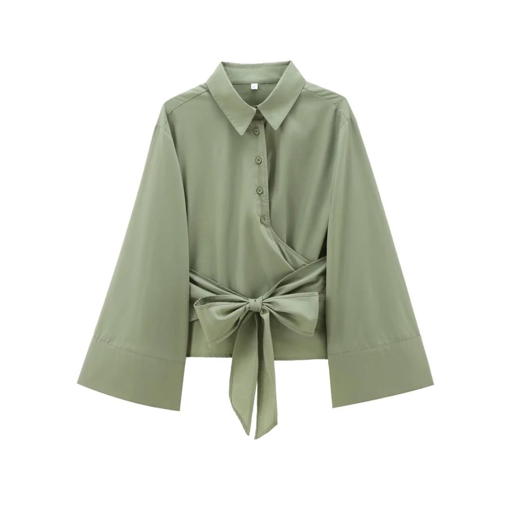 Kimono-Damenbluse mit langen Ärmeln