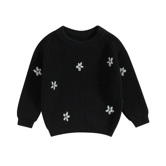 Blumenstrickpullover für Kinder