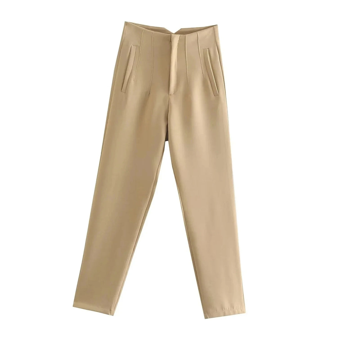 Damen-Hose mit hoher Taille und schmalem Bein