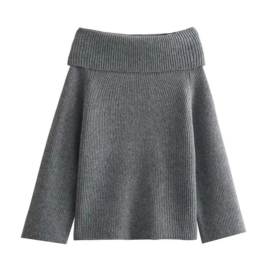 Off-Shoulder-Strickpullover für Frauen