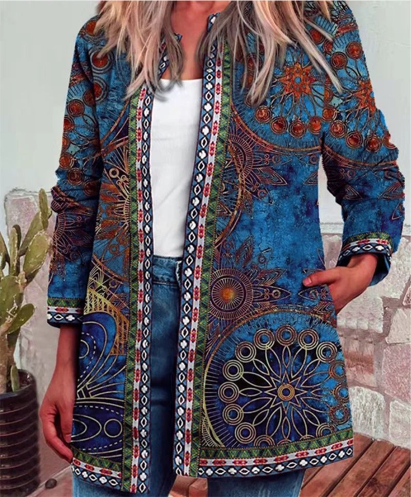 Damenweste mit ethnischem Print