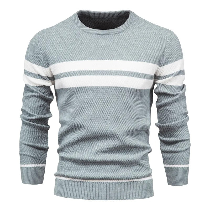 Langärmeliger Patchwork-Pullover für Männer