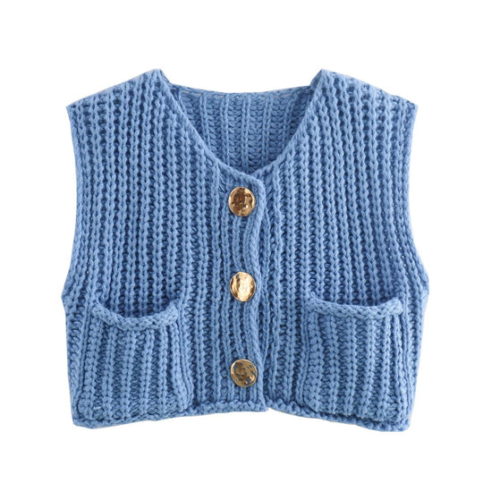 Strickjacke für Damen mit Metallknöpfen