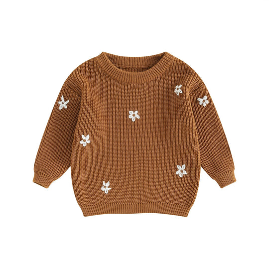 Blumenstrickpullover für Kinder