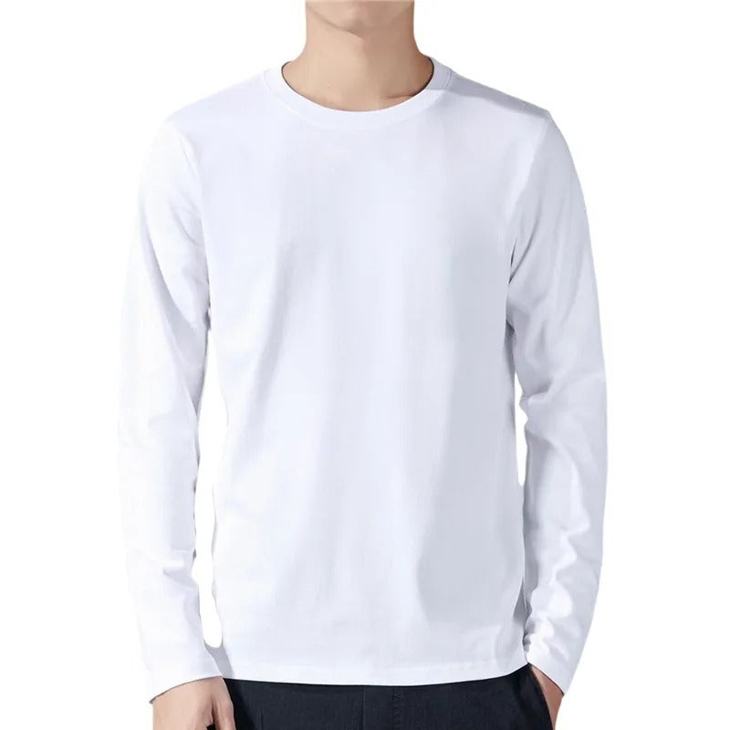 Unifarbenes Langarm-T-Shirt für Männer