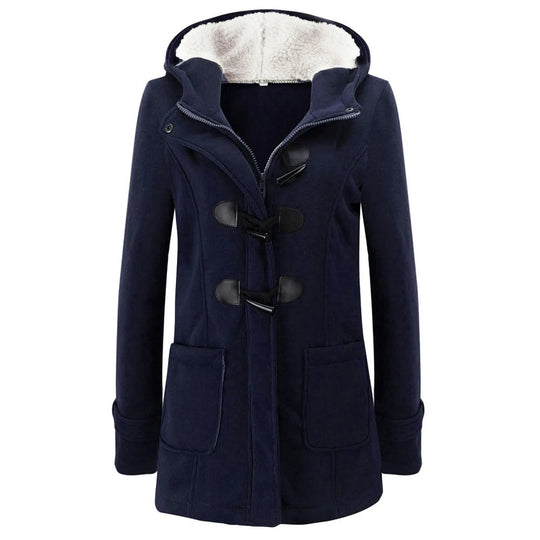 Lässiger Winter-Knopf-Hoodie für Frauen