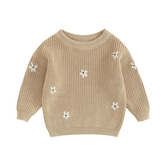 Blumenstrickpullover für Kinder