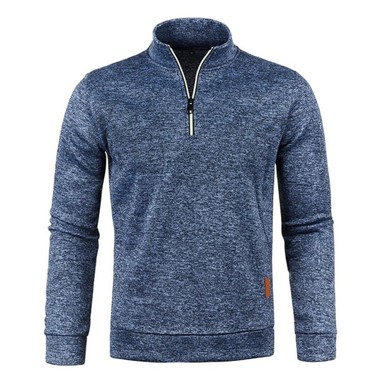 Herren-Pullover mit halbem Reißverschluss