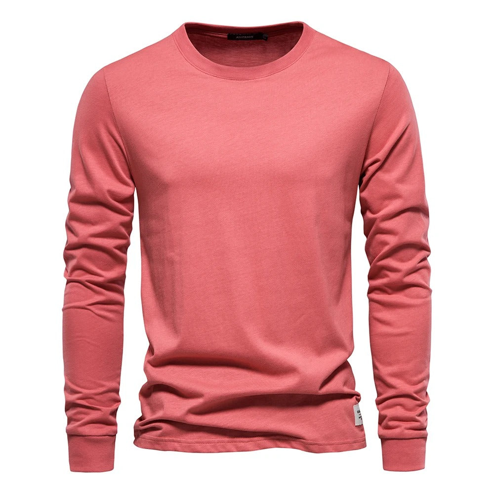 Unifarbenes Langarm-T-Shirt für Männer
