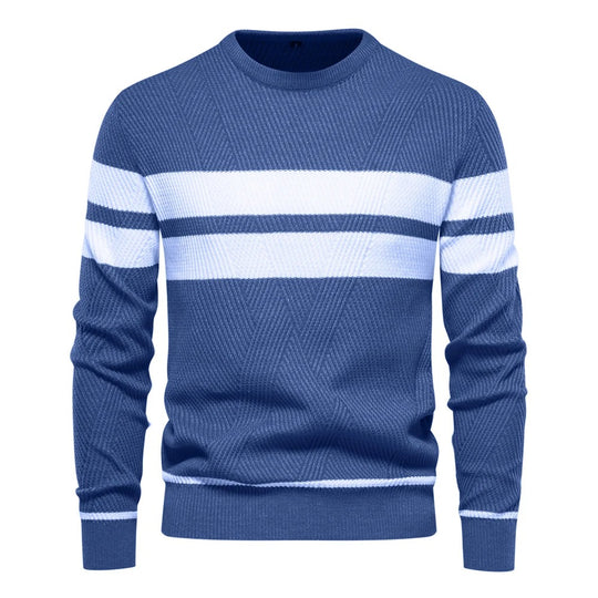 Langärmeliger Patchwork-Pullover für Männer