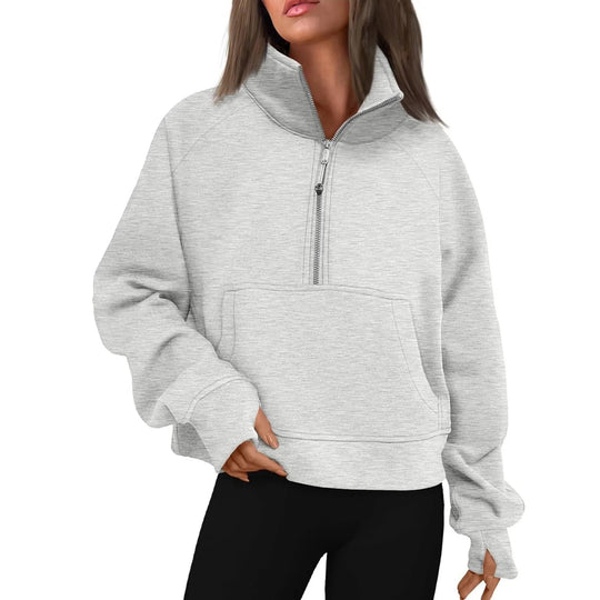 Damen-Fleecejacke mit Stehkragen
