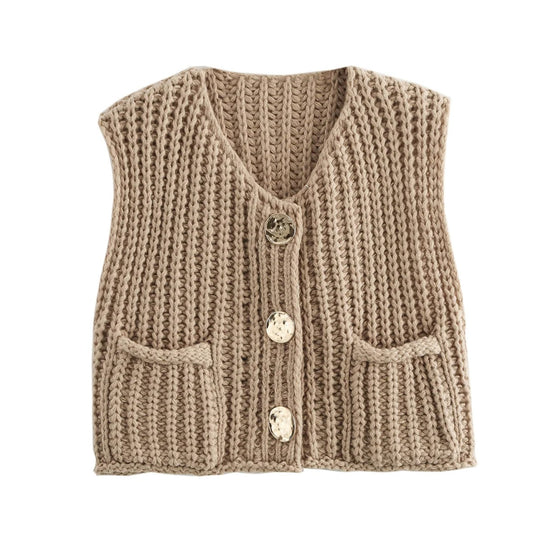 Strickjacke für Damen mit Metallknöpfen