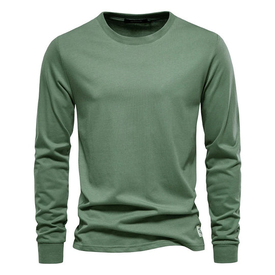 Unifarbenes Langarm-T-Shirt für Männer