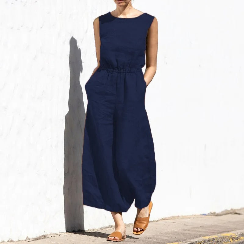 Damen-Overall aus Baumwolle mit hoher Taille