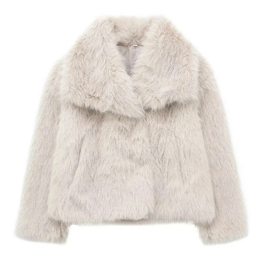 Warmer Plüschpelzmantel für Damen