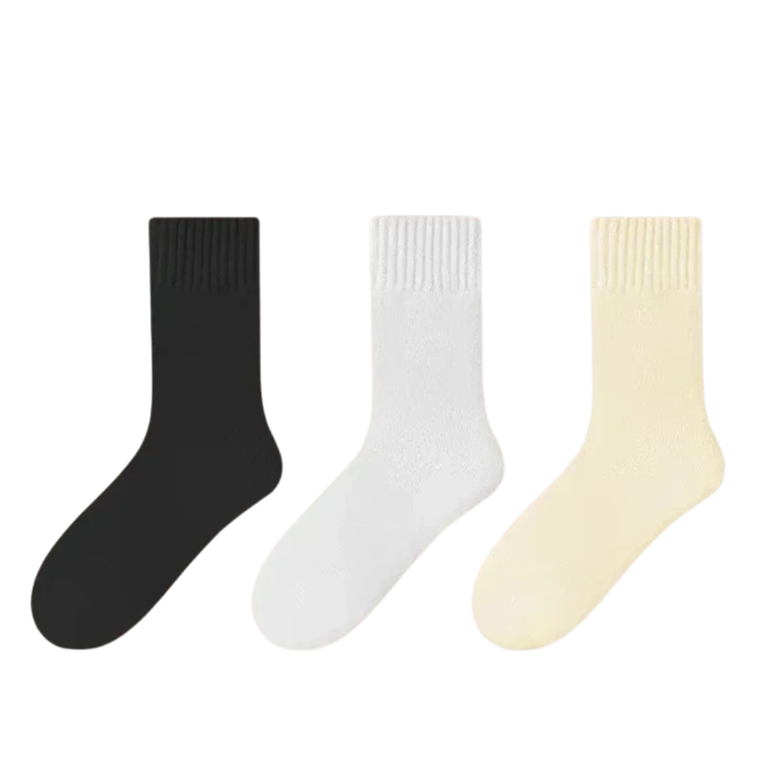 3 Paar dicke Damensocken aus Wolle